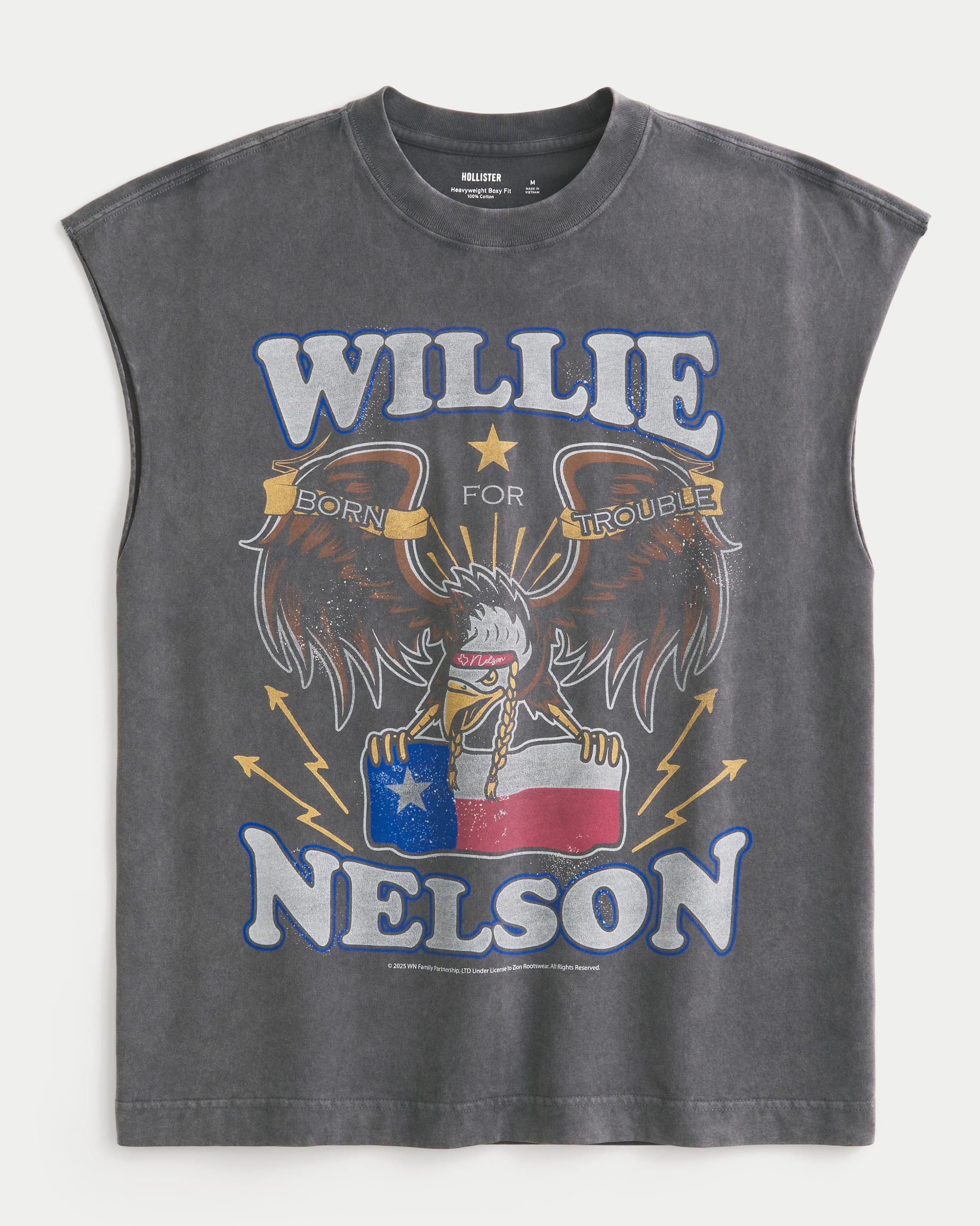 Boxy Heavyweight Willie Nelson Graphic Tank Product Image