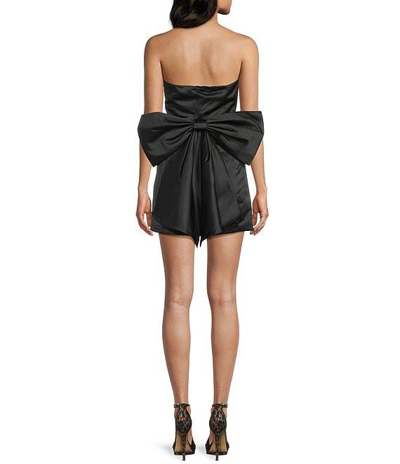 Lulus Satin Bow Strapless A-Line Mini Dress Product Image