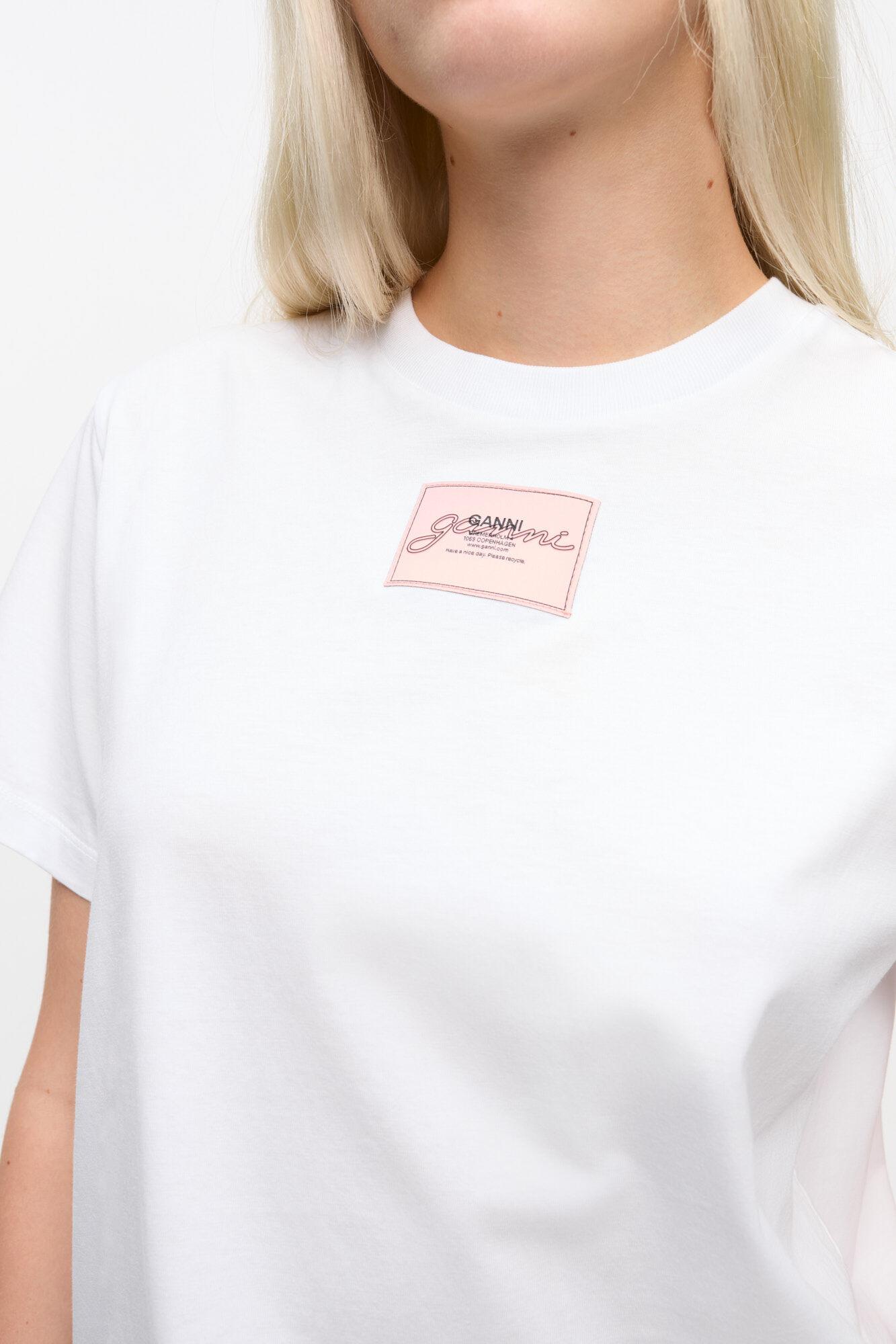 White Basic Jersey Relaxed T-shirt Product Image