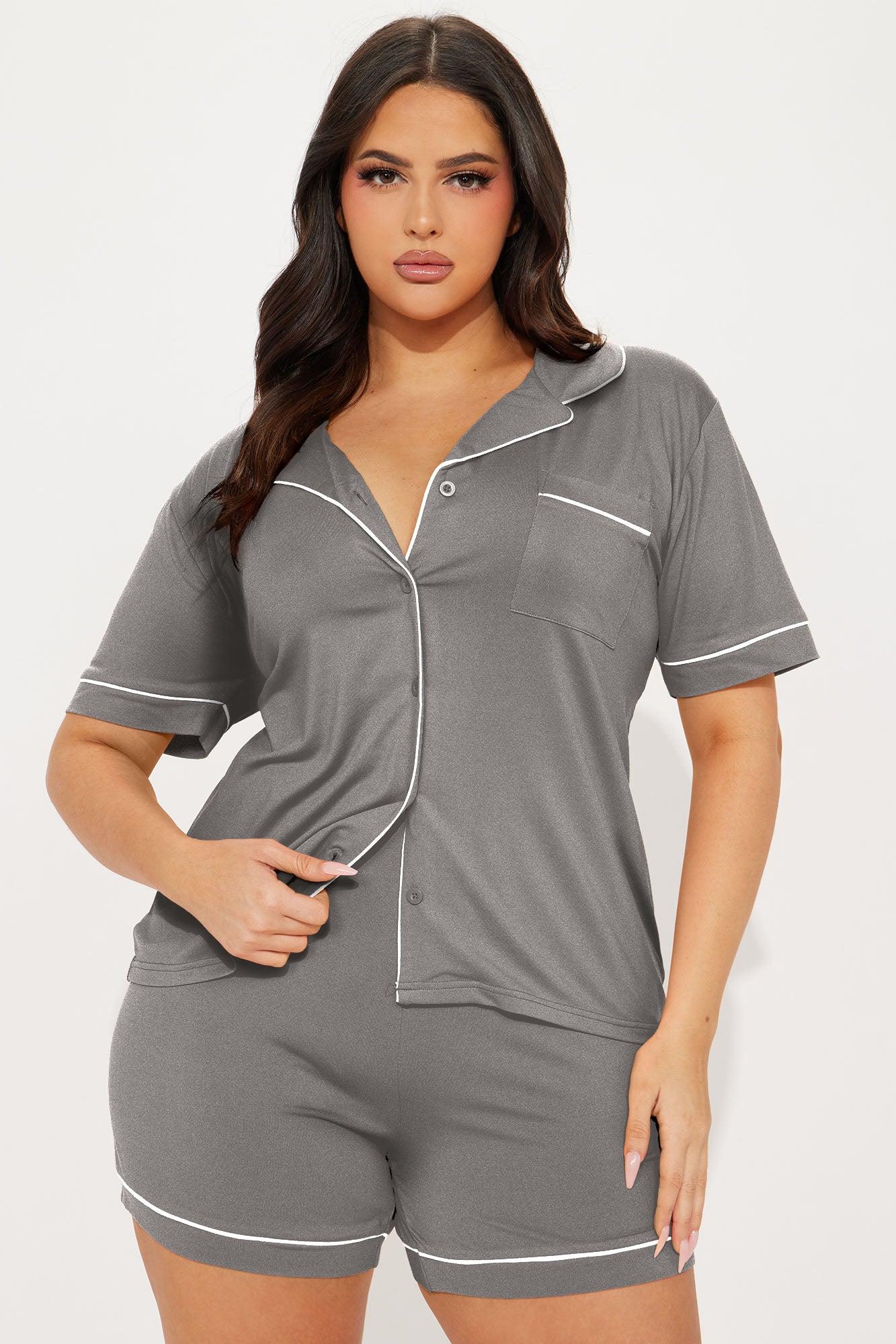 Ready For Bed PJ Short Set - Charcoal Product Image