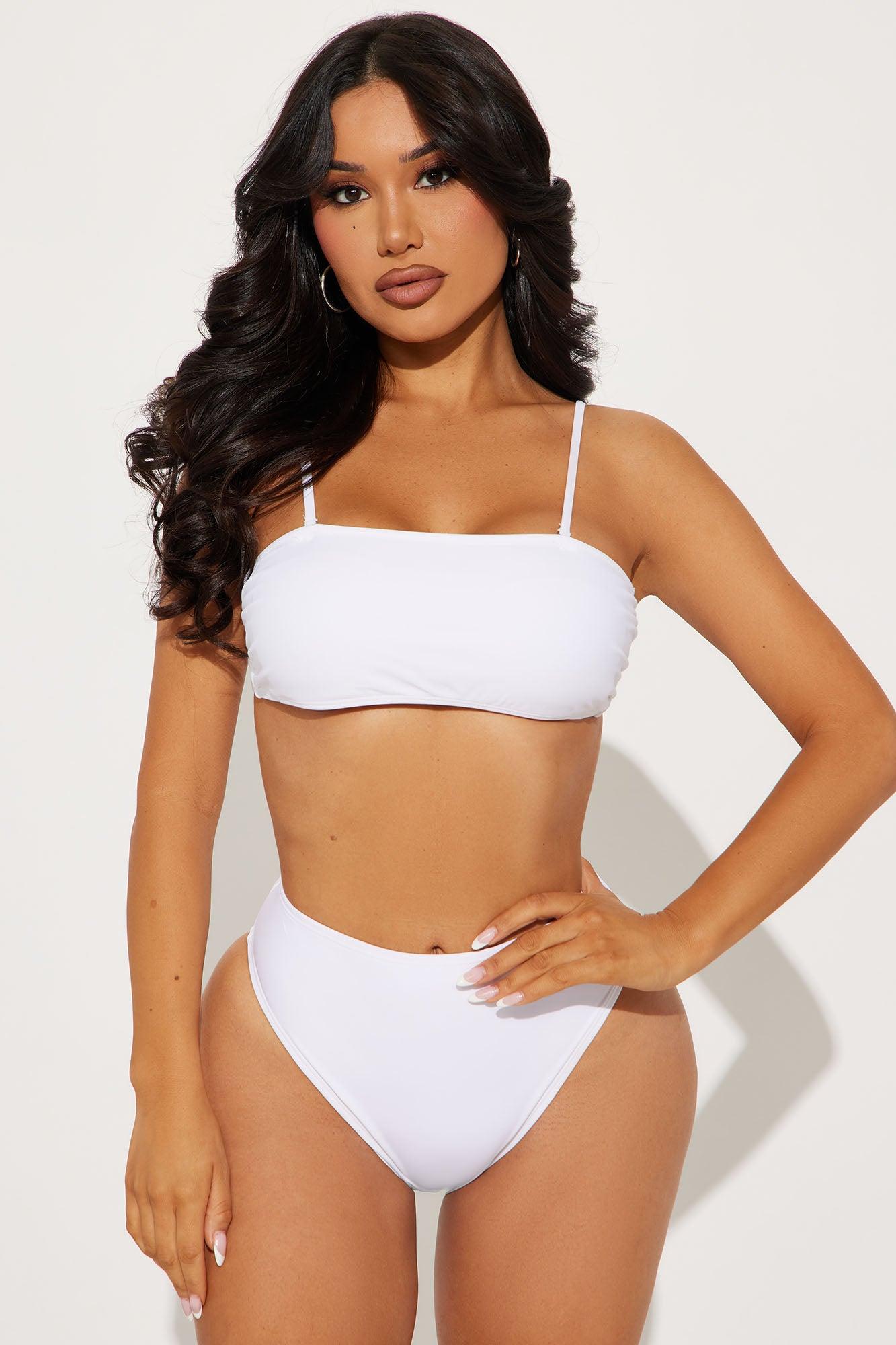 Maui Mix And Match Bandeau Bikini Top - White Product Image