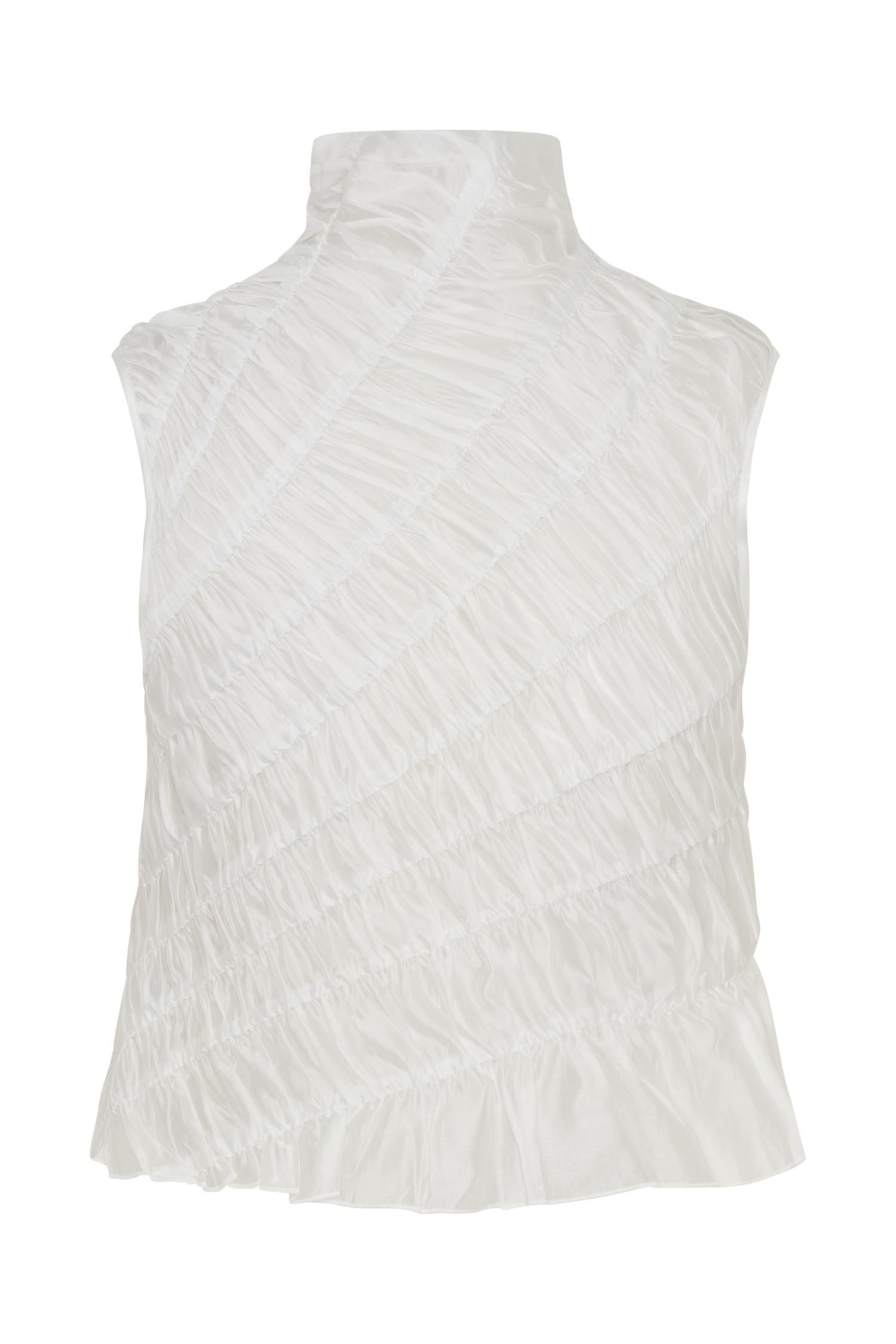 Adella Gathered Sleeveless Top - Ivory Product Image