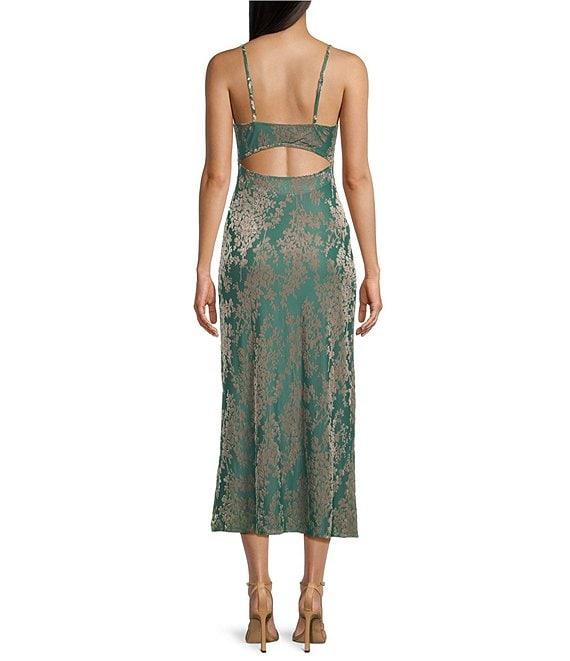 Allison & Kelly Sleeveless Burnout Floral Midi Dress Product Image