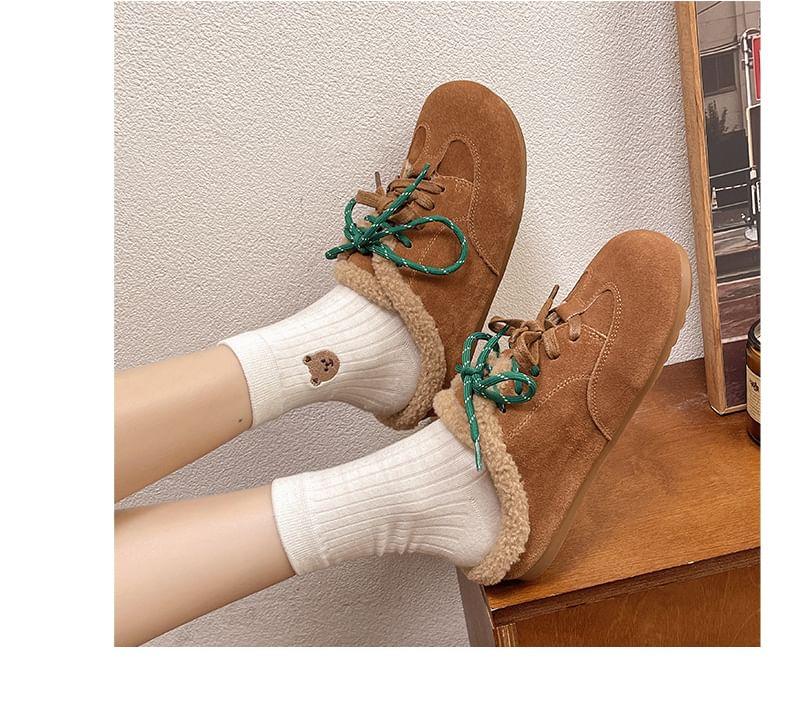 Lace-Up Fleece-Lined Mules Product Image