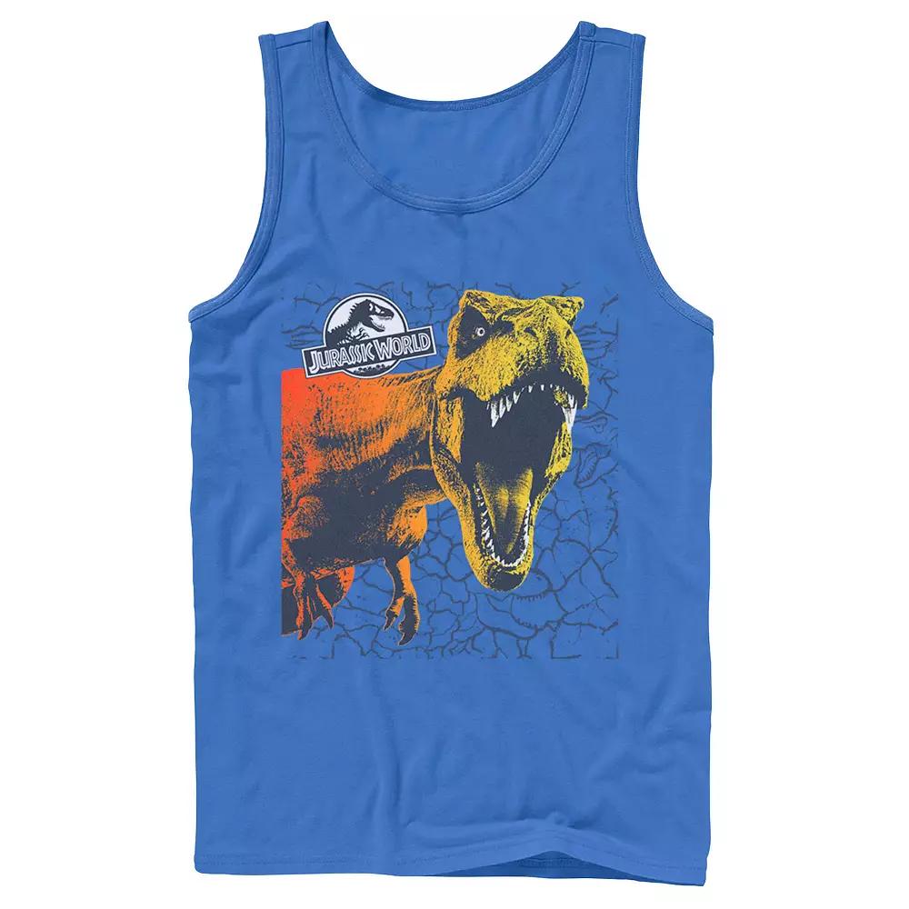 Men's Jurassic World Two T-Rex Color Pop Cracks Tank Top,  Product Image