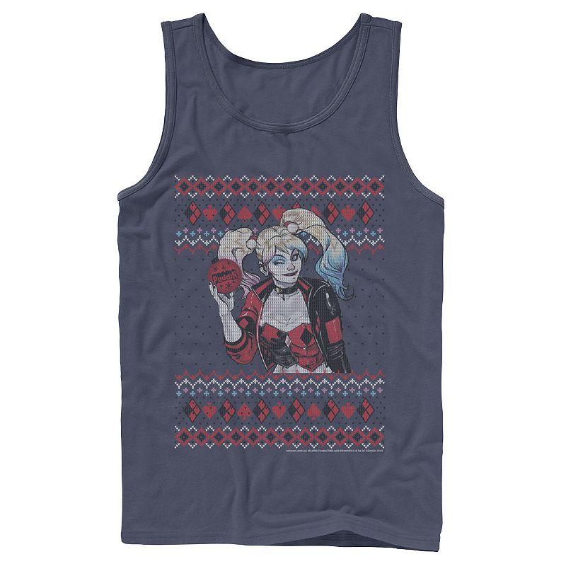 Men's Batman Harley Quinn Ornament Knit Style Tank Top,  Product Image