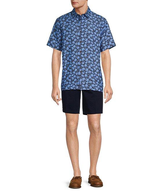 Roundtree & Yorke Short Sleeve Floral Print Sport Shirt Product Image