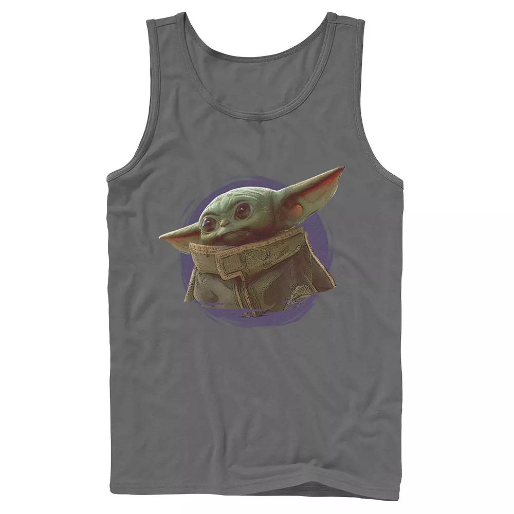 Men's Star Wars The Mandalorian The Child Purple Smoke Tank Top,  Product Image