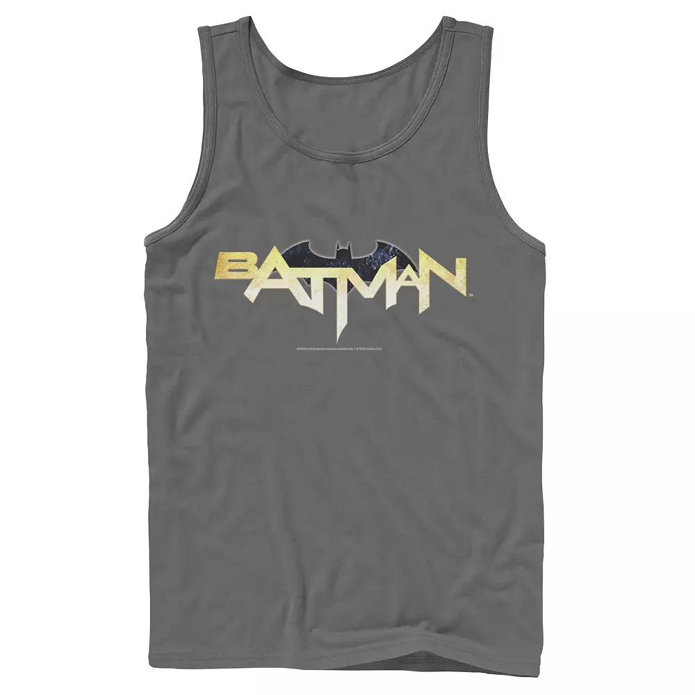 Men's DC Comics Batman Modern Chest Text Logo Tank Top,  Product Image