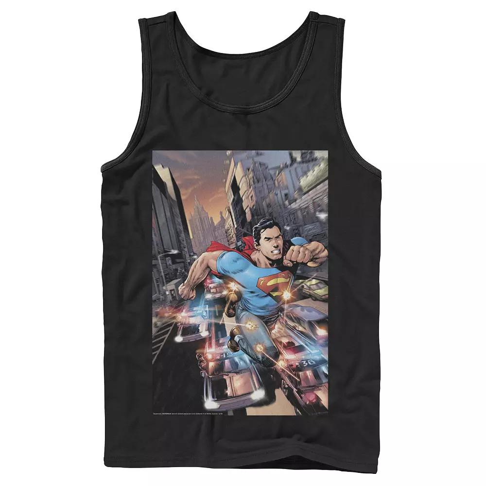Men's DC Comics Superman Flashing Lights Poster Tank Top,  Product Image