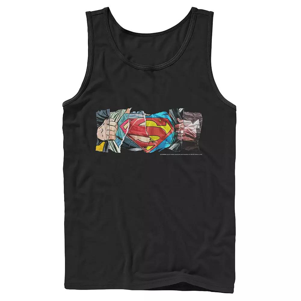 Men's DC Comics Superman Paper Chest Logo Tank Top,  Product Image
