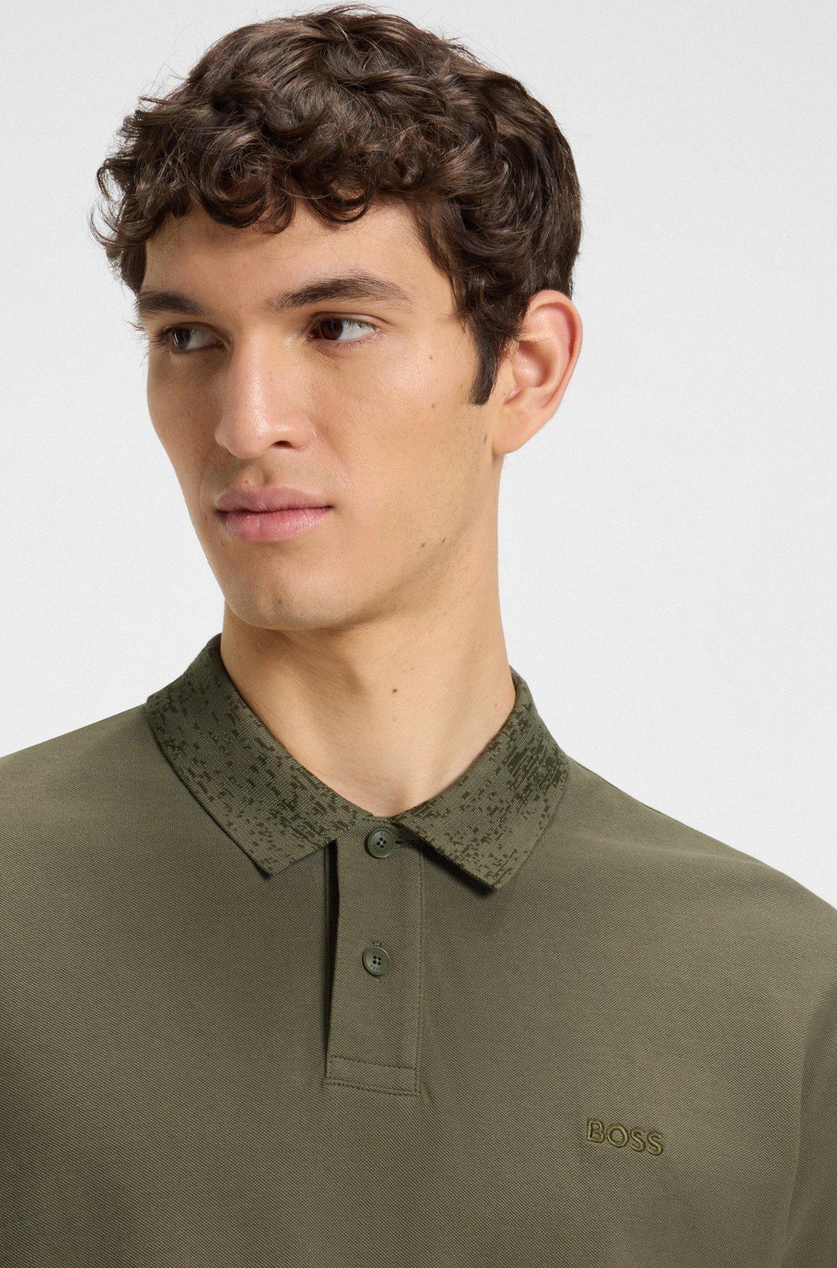 Theory Bron Cotton Polo in Baby Blue Product Image