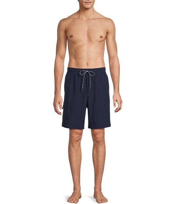Roundtree & Yorke Boardwalk Cargo 9#double; Solid Swim Trunks Product Image