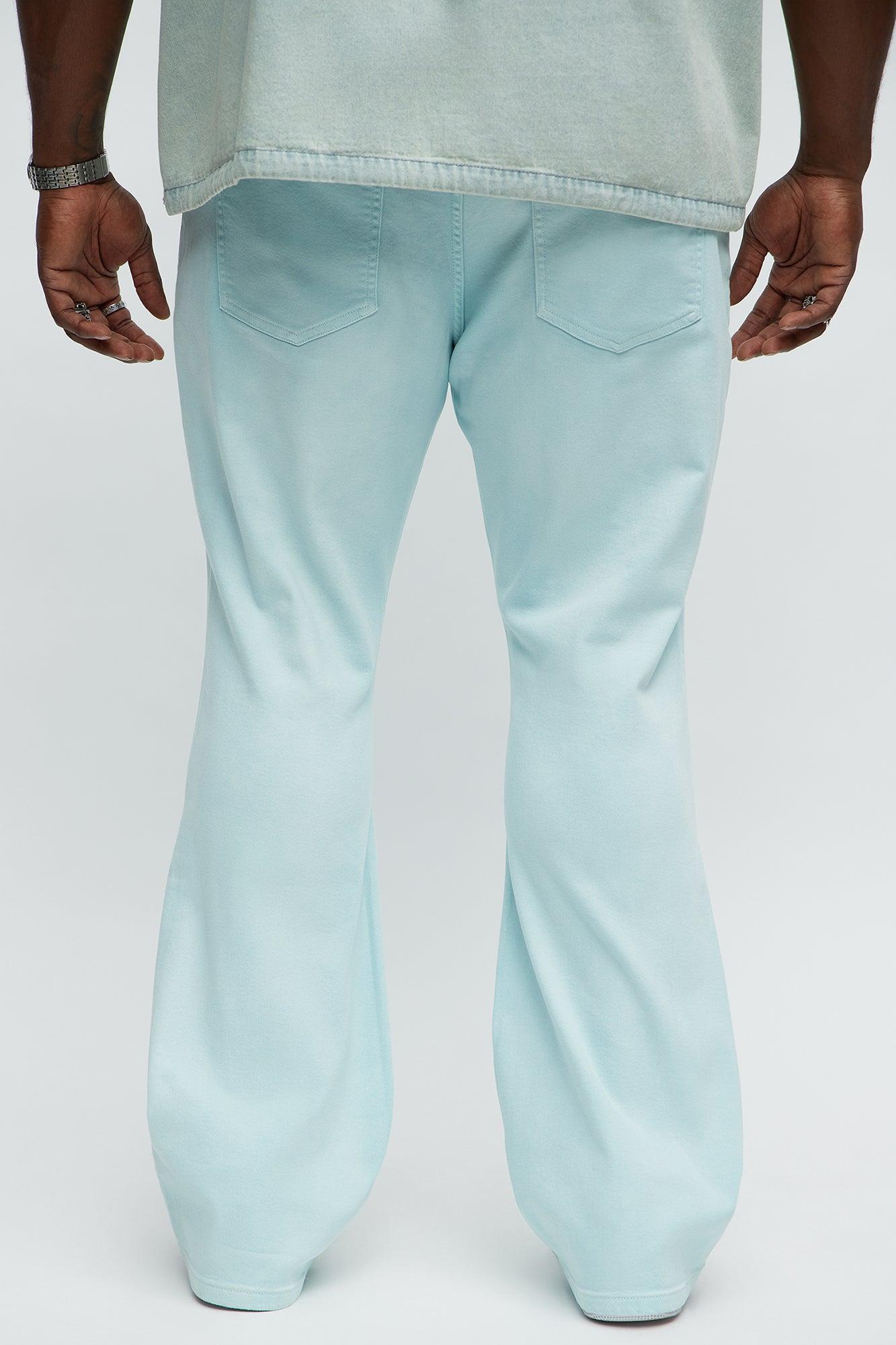 Stacked Skinny Flare Meet Me Halfway Ripped Jeans - Teal/combo Product Image