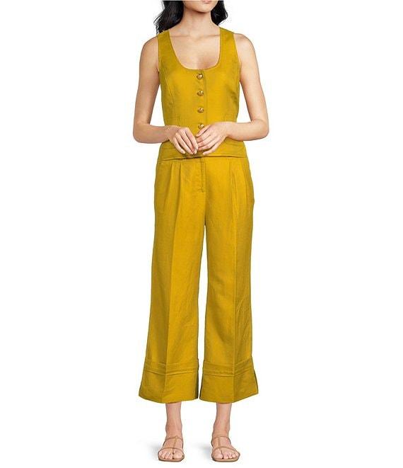 A Loves A Woven High Rise Pleated Wide Leg Pointed Cuff Coordinating Trousers Product Image