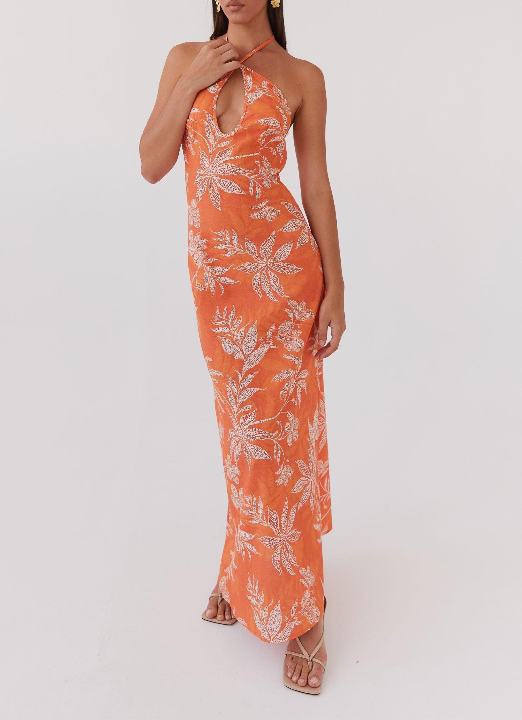 Keliegh Linen Maxi Dress - Tropic Sunset Product Image