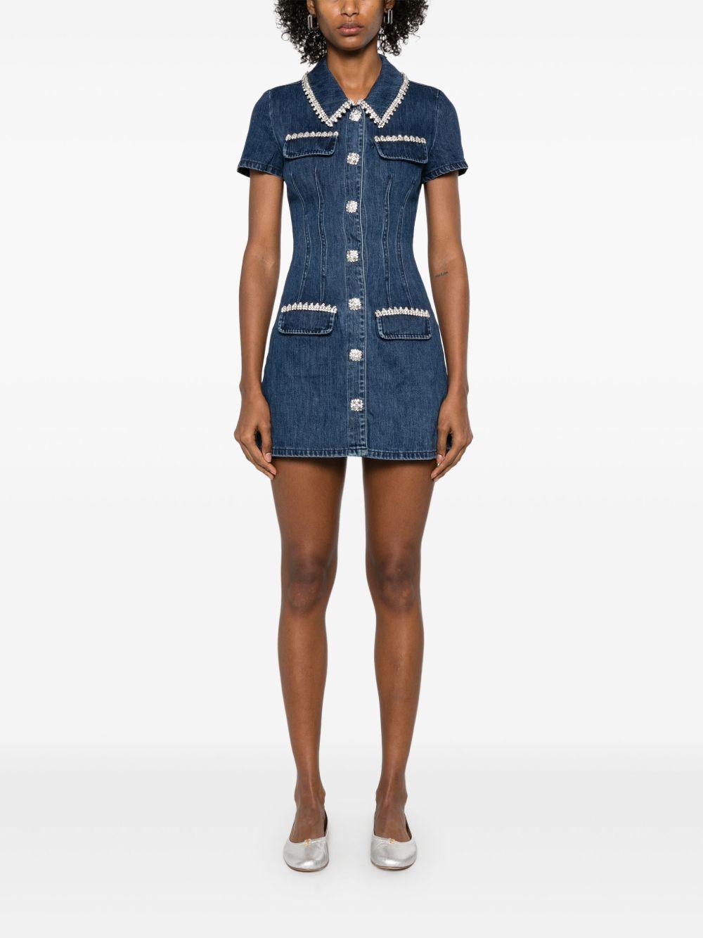 collared denim mini dress Product Image