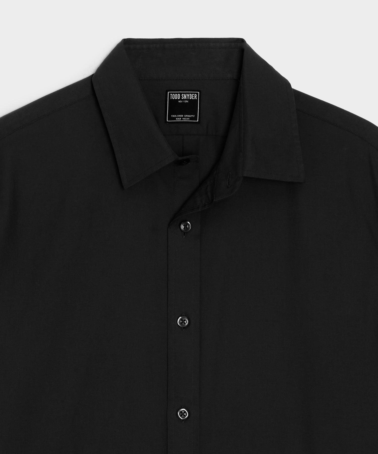 Cotton Twill Long Point Collar Shirt Product Image