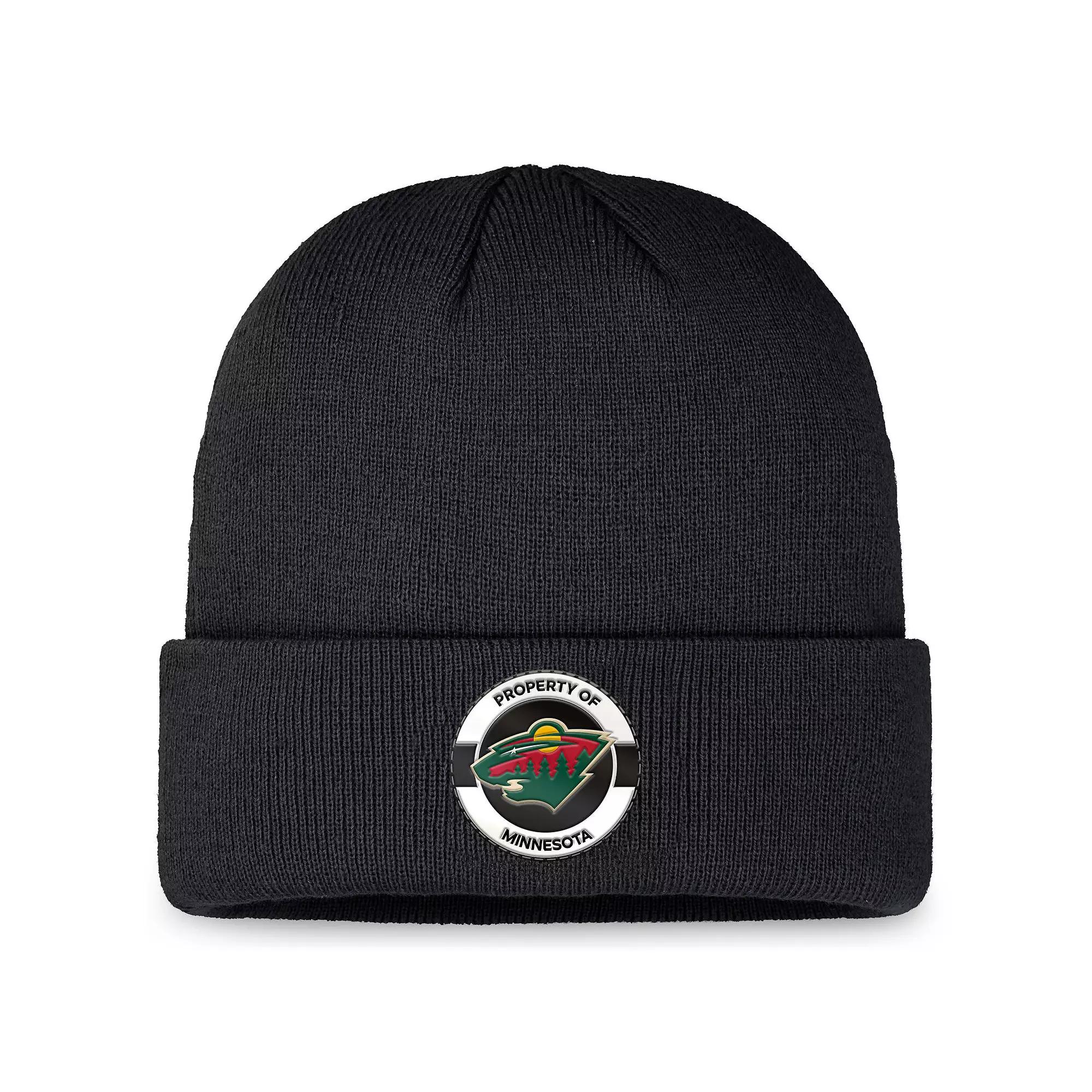 Men's Fanatics Black Minnesota Wild Authentic Pro Training Camp Cuffed Knit Hat Product Image
