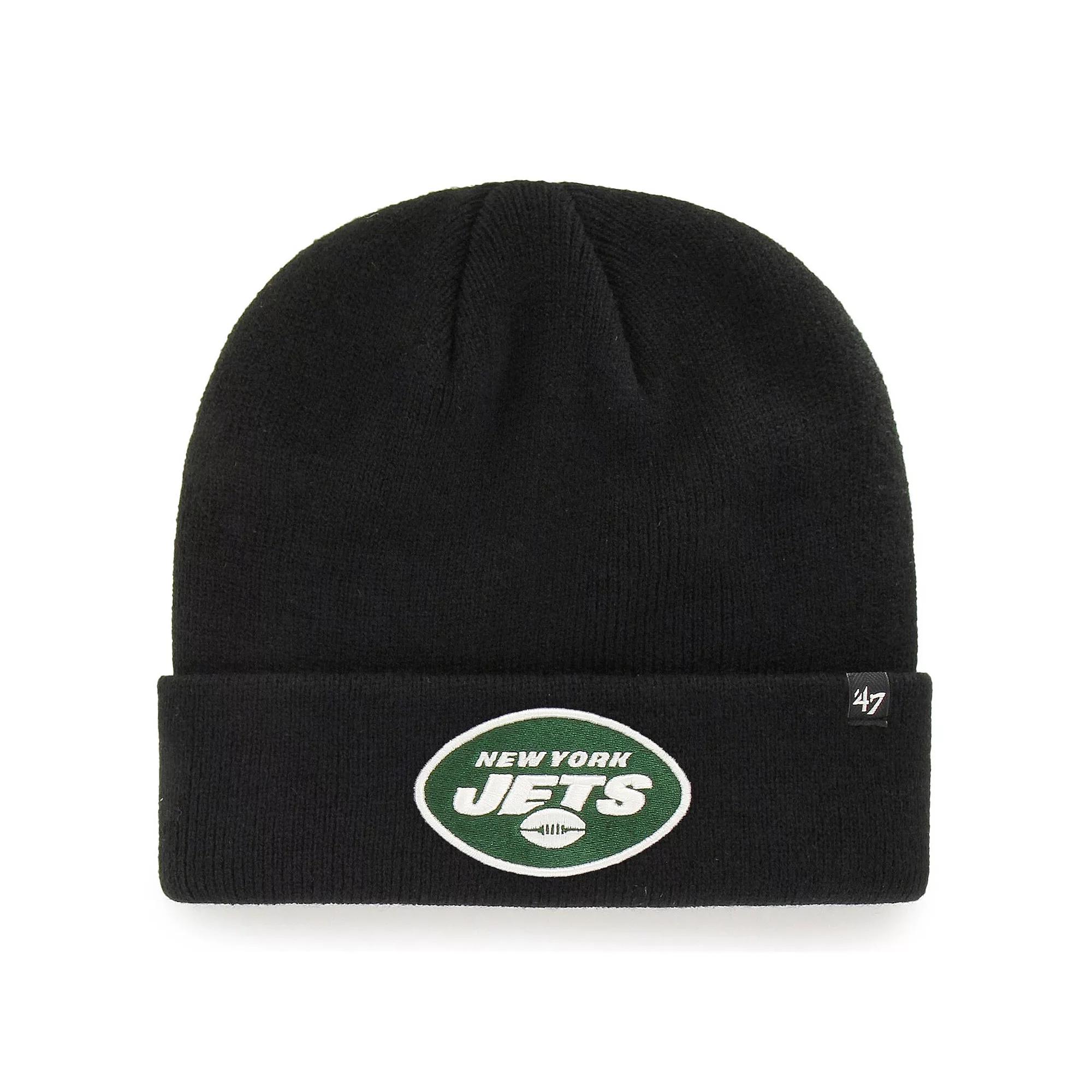 Men's '47 Black New York Jets Secondary Basic Cuffed Knit Hat Product Image