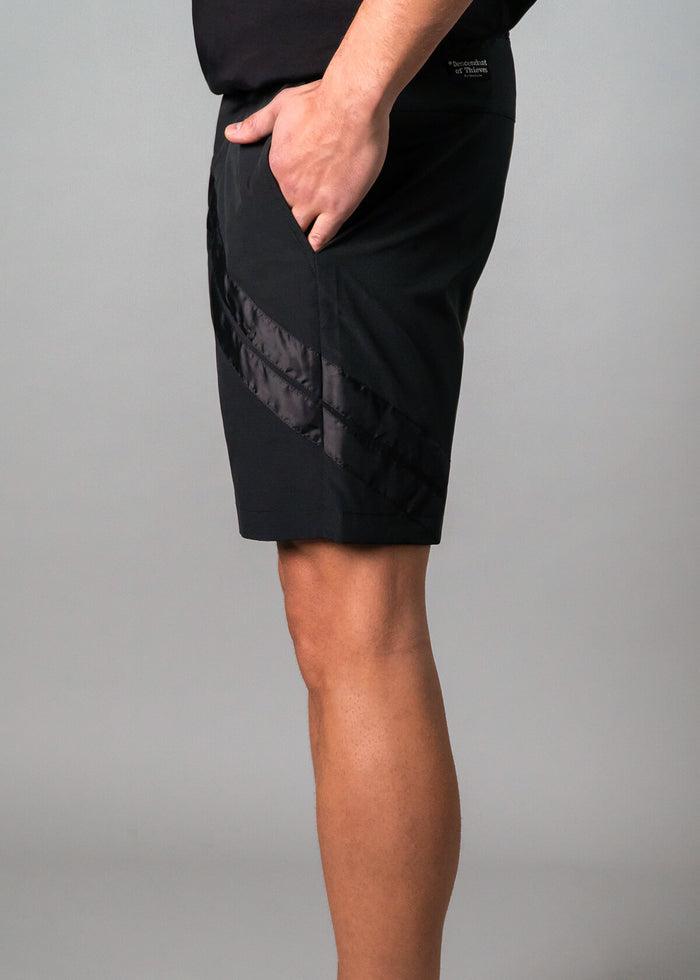 Black Cross Stripe Swim Hybrid Product Image