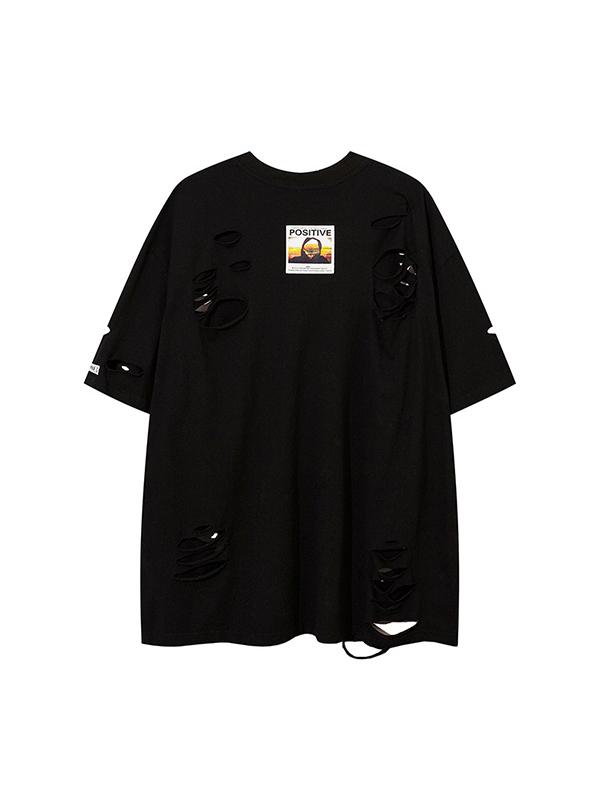 Men's Hole Print Oversized Short Sleeve Tee Product Image