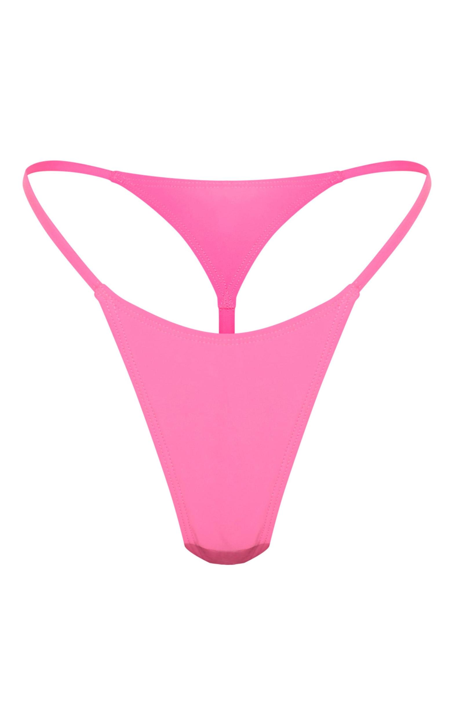 Candy Pink Mix & Match String Thong Bikini Bottoms Product Image