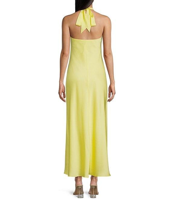 B. Darlin Halter Cowl Neck Tie Back Midi Dress Product Image