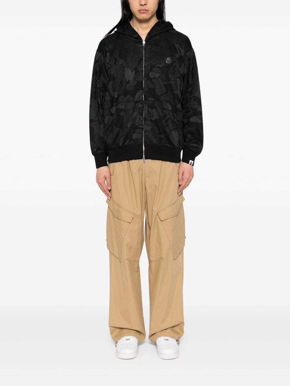 camouflage-jacquard zipped hoodie Product Image