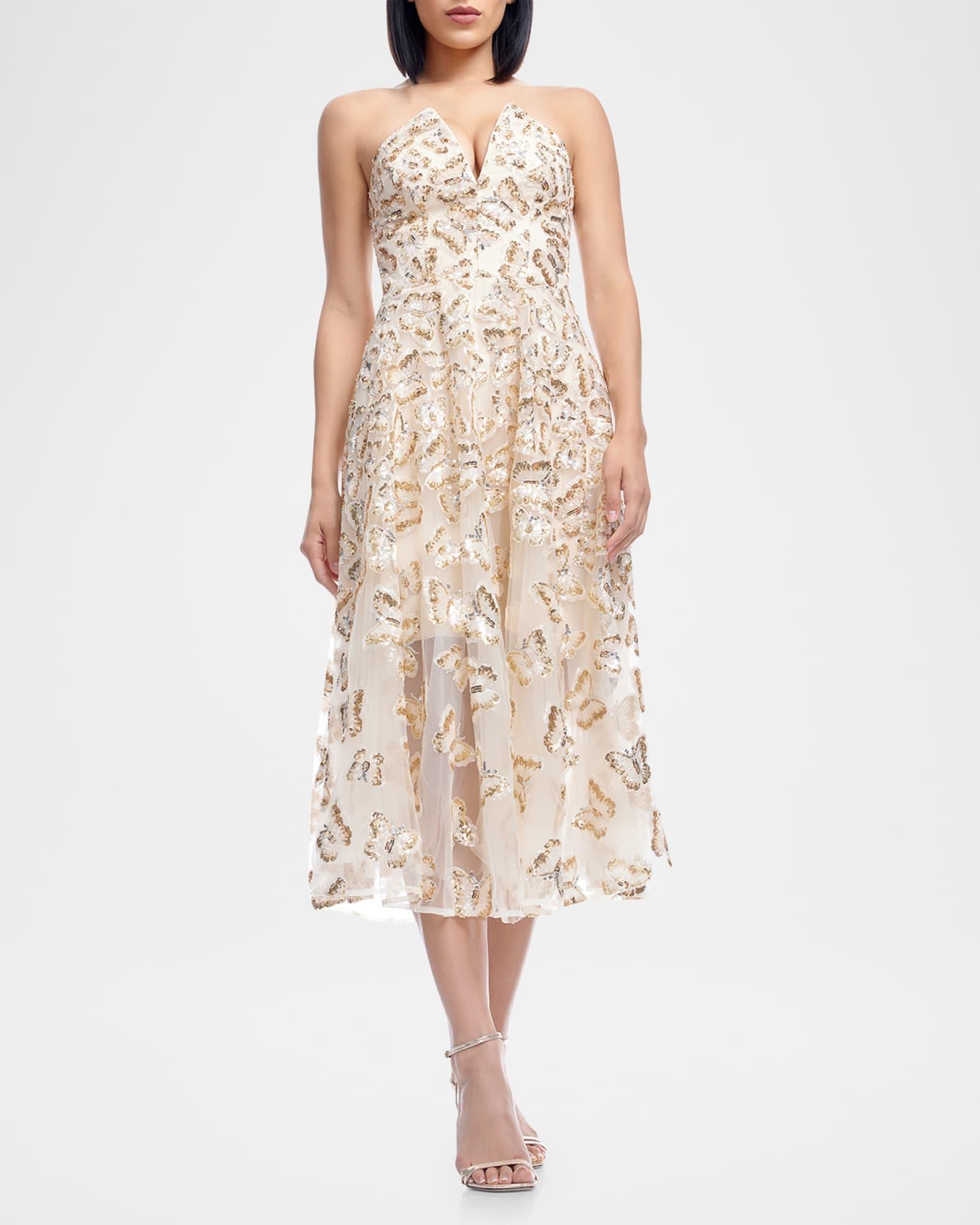 Christina Strapless Sequin Applique Midi Dress Product Image