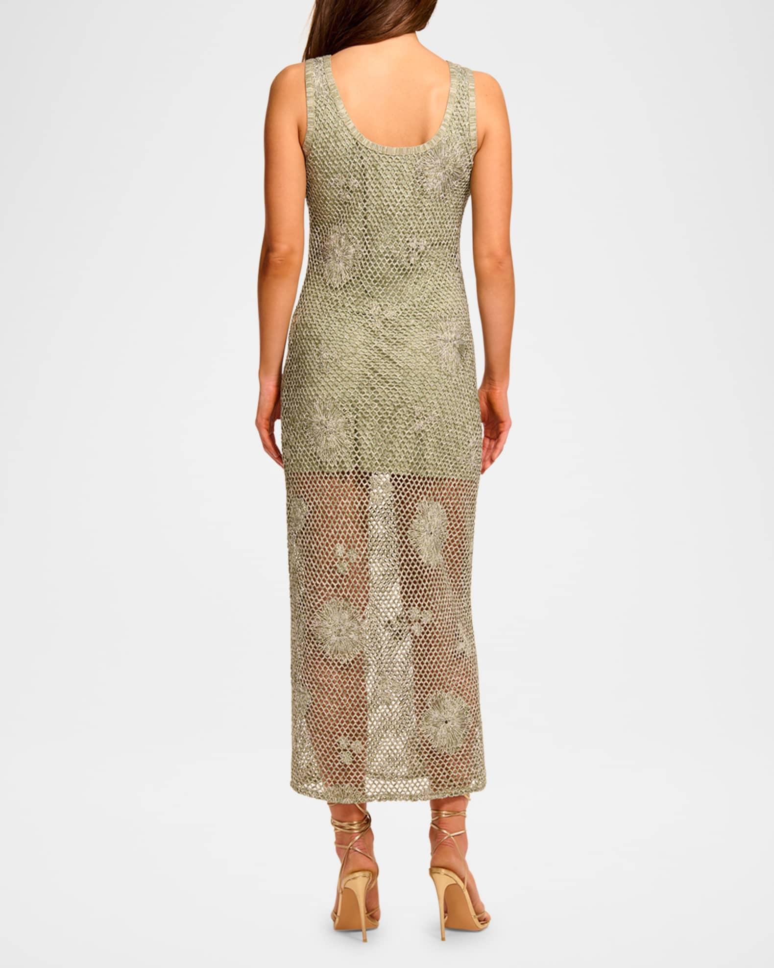 Liliana Embroidered Crochet Midi Dress Product Image