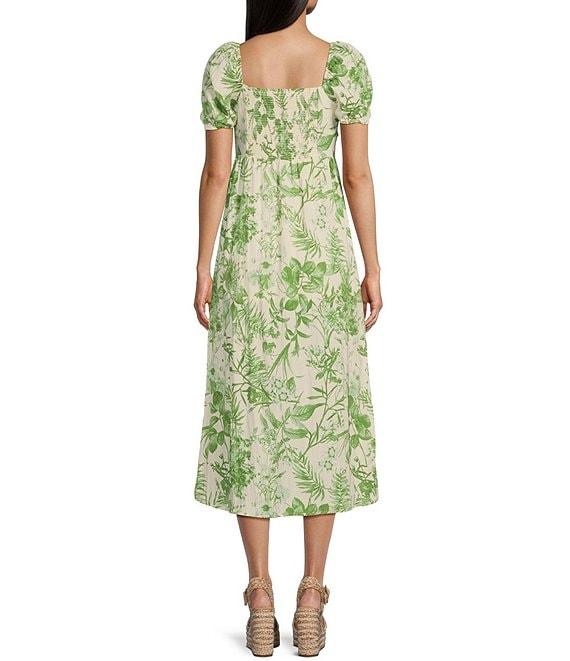 Blu Pepper Sweetheart Neckline Floral Print Slit Midi Dress Product Image