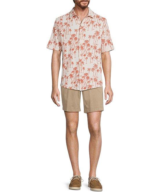 Roundtree & Yorke Short Sleeve Palm Print Coatfront Shirt Product Image