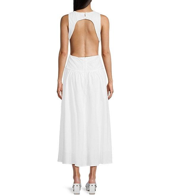 GB Open Back Boat Neck Drop Waist Maxi Dress Product Image
