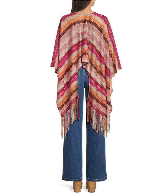 Vince Camuto Multi Striped Fringe Topper Product Image
