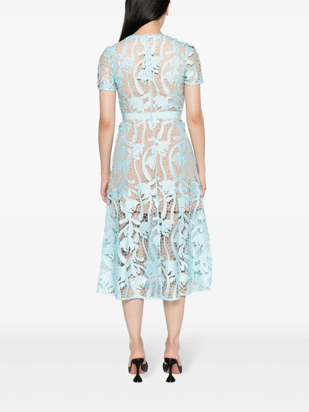 guipure-lace flared midi dress Product Image