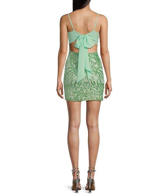 B. Darlin Sequin Spaghetti Strap Sleeveless Dress Product Image