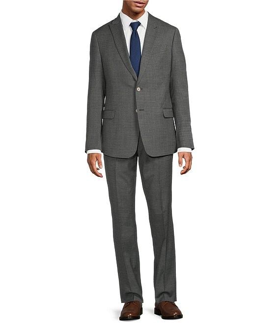 Armani Exchange Textured Box Print Slim Fit Flat Front 2-Piece Suit Product Image