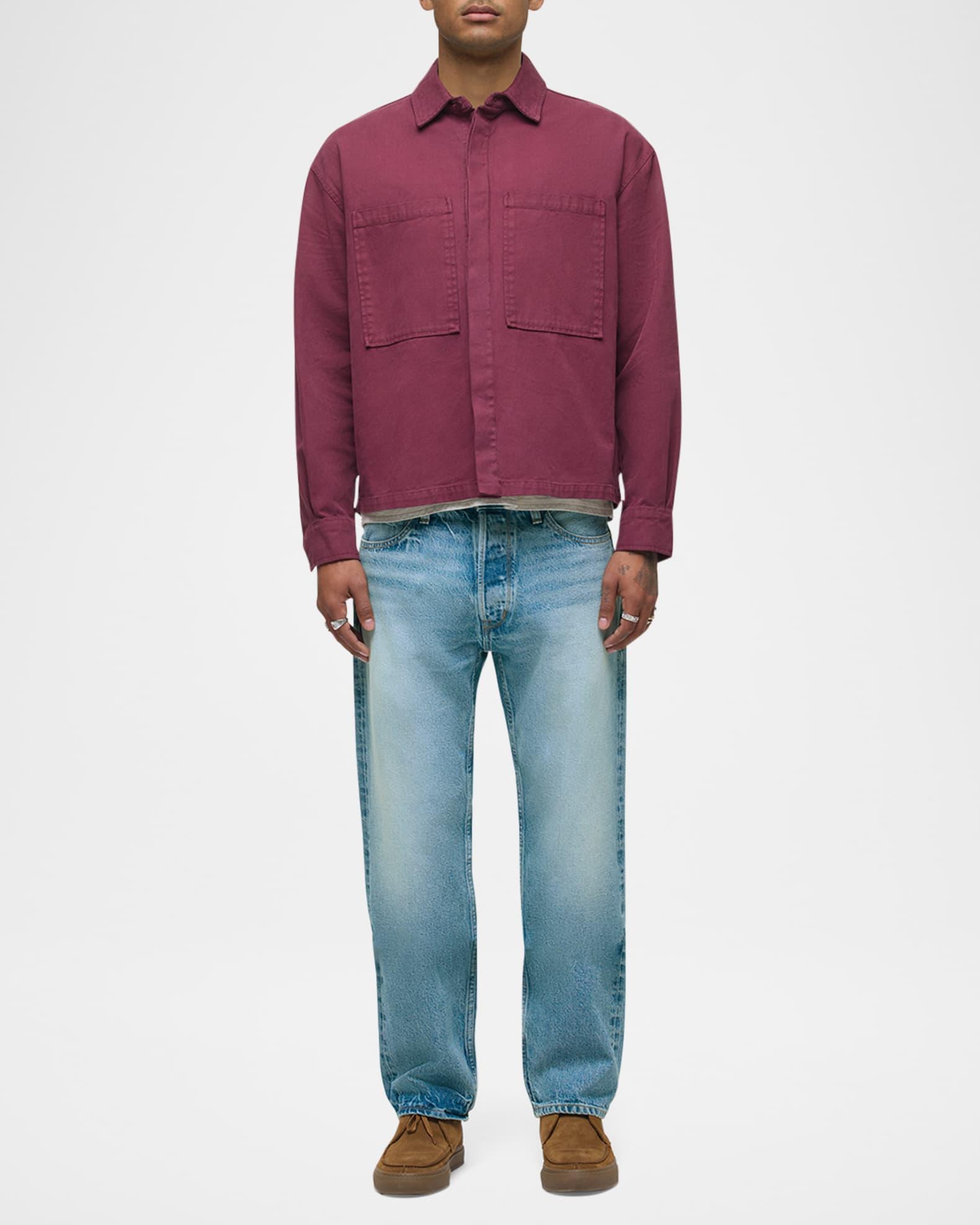 Men's Cotton Hidden-Placket Overshirt Product Image