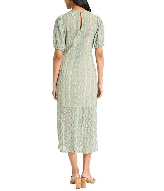 The Good Journey Short Sleeve Illusion Hem Crochet Midi Dress Product Image