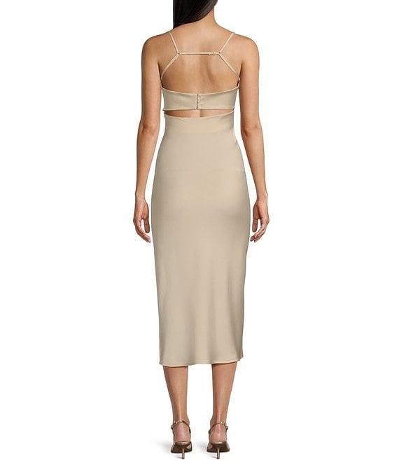 Allison & Kelly Square Neck Spaghetti Strap Bar Back Dress Product Image