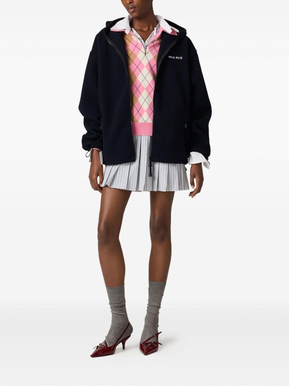 pleated striped mini shirt dress Product Image