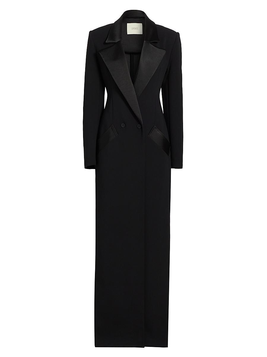 Womens Satin Double-Breasted Maxi Coat Product Image