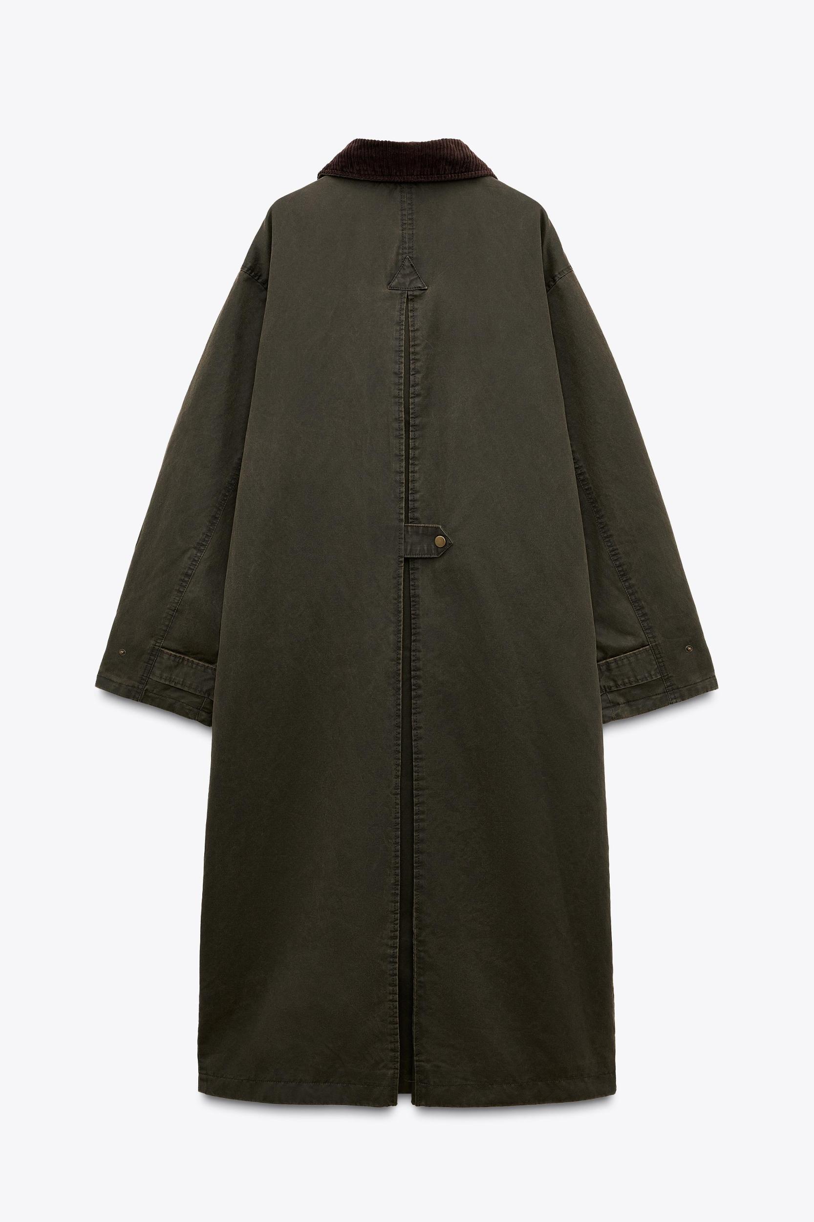 CORDUROY COLLAR WAXED TRENCH Product Image