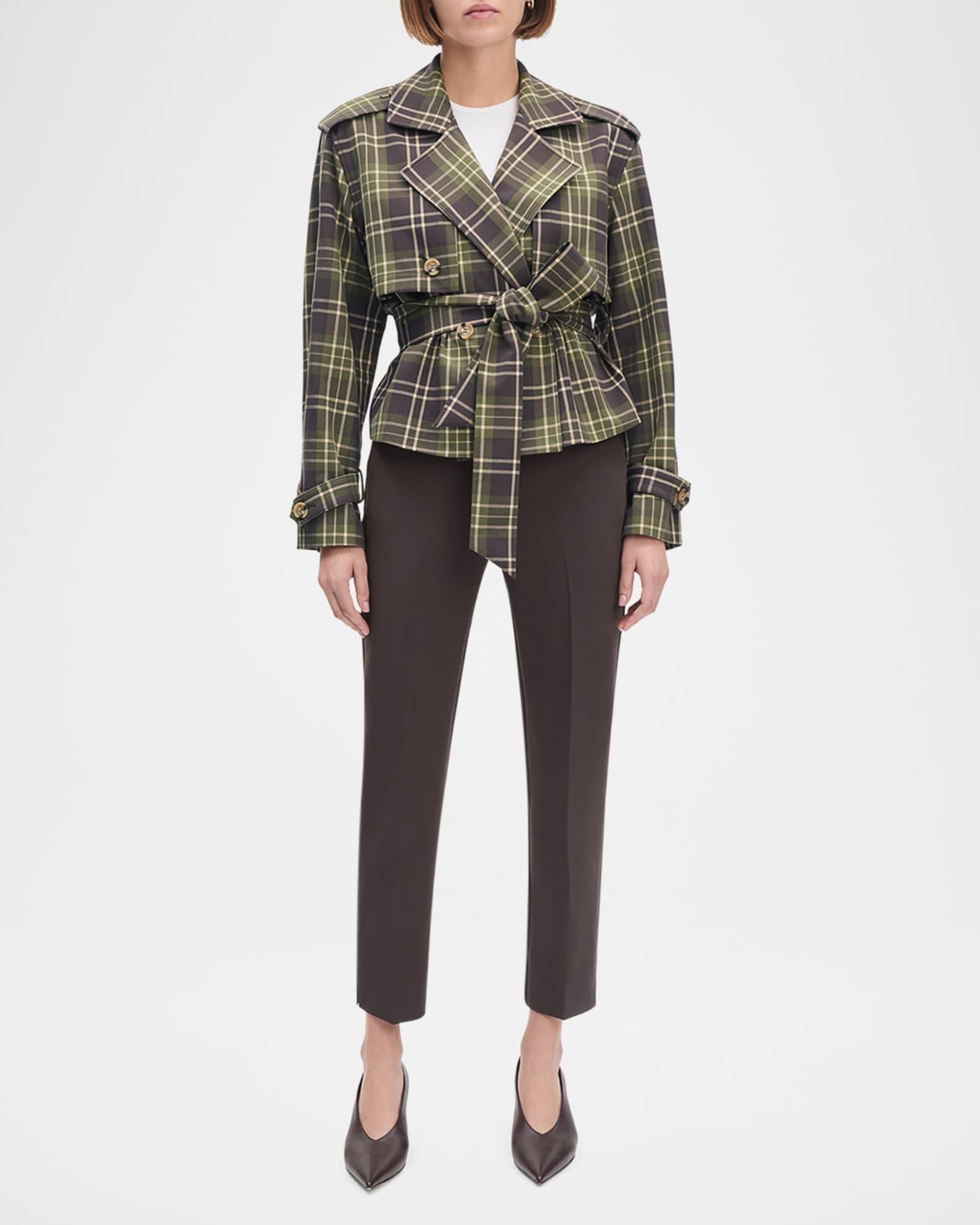 The Cropped Charles Countryside Plaid Trench Coat  Product Image