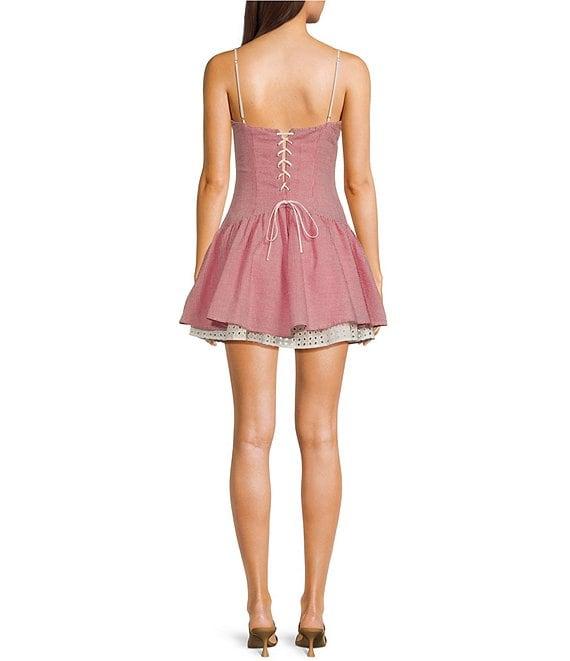 NIA Thomas Pick-A-Boo Gingham Mini Dress Product Image