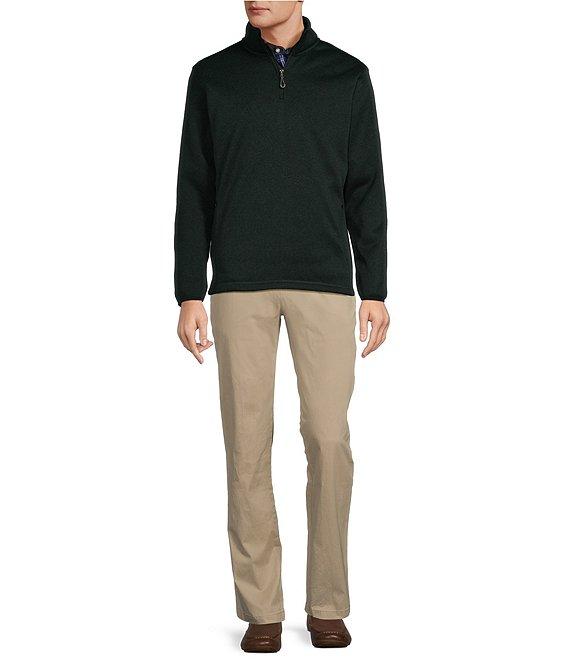 Roundtree & Yorke Long Sleeve Solid Sweater Fleece Quarter-Zip Pullover Product Image