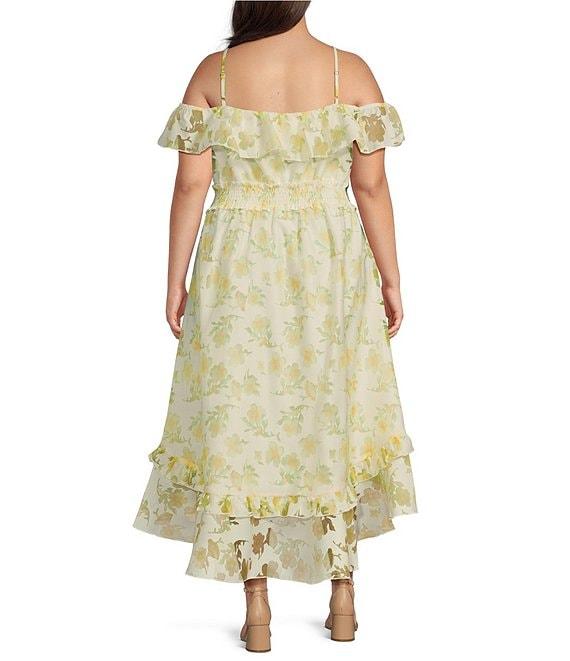 Layered With Love Plus Size Off The Shoulder Sleeveless High Low Ruffle Midi Dress Product Image