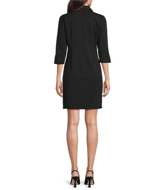 Jude Connally Midge Ponte Button Front Point Collar 3/4 Sleeve Dress Product Image