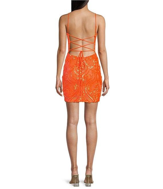 B. Darlin Sequin Open Back Bodycon Dress Product Image